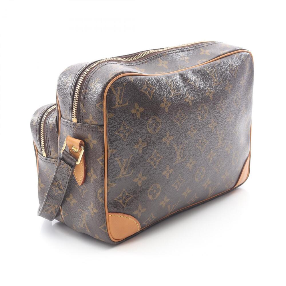 Louis Vuitton Nile Shoulder Bag Canvas Leather Monogram Brown
